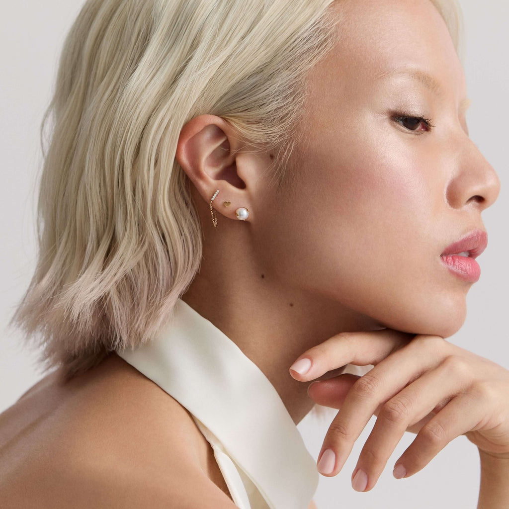 Pave Bar Chain Nap Earrings