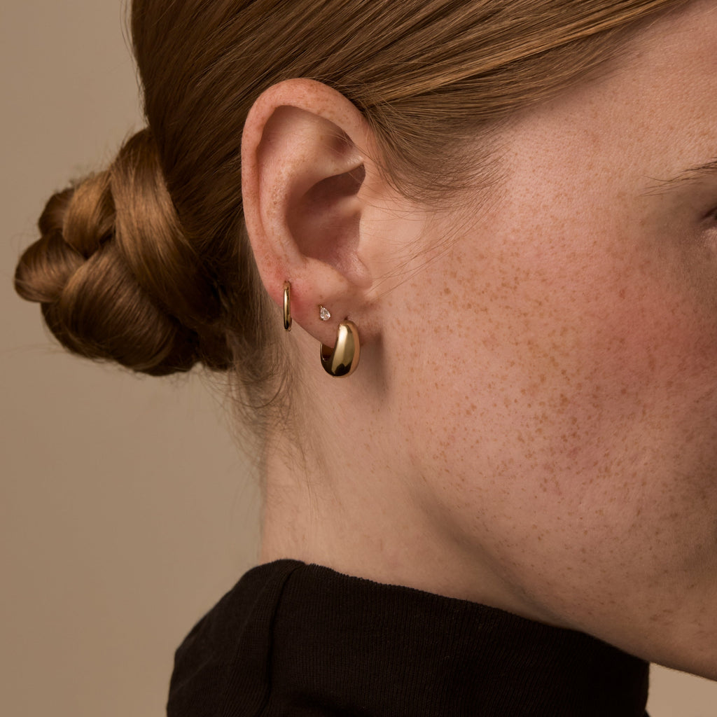Dewdrop Huggie Hoops