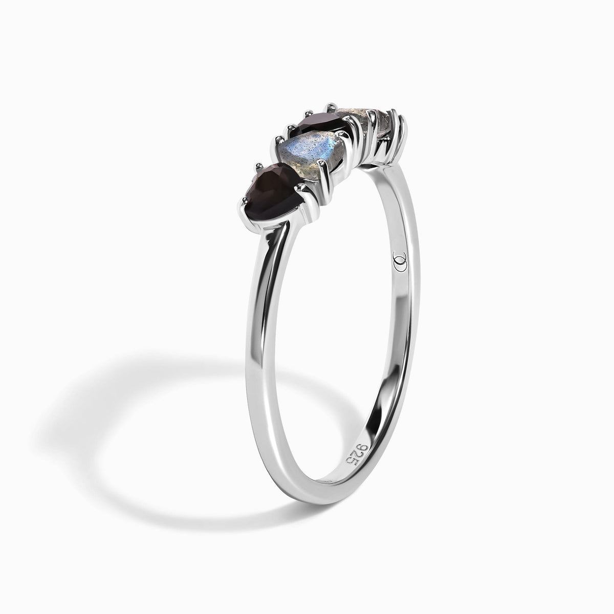 Black Obsidian Labradorite Ring - Crush