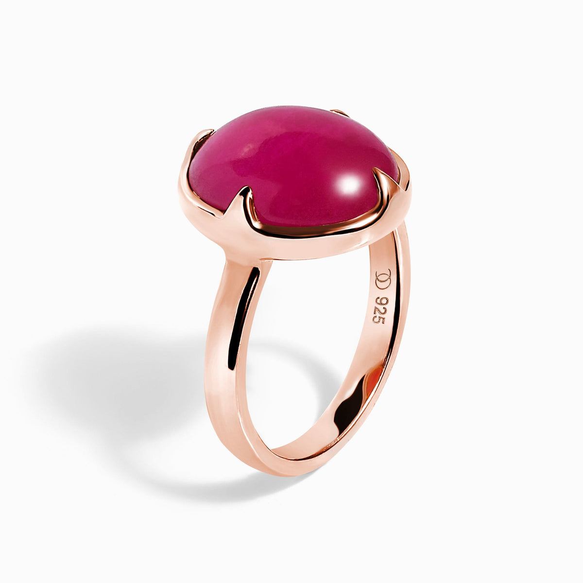 Pink Quartz Cabochon Ring - Aura