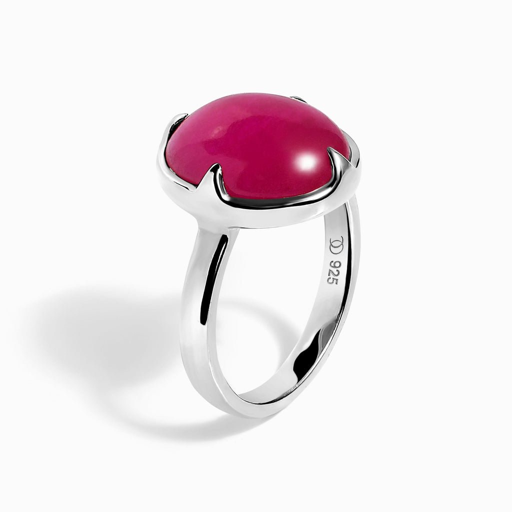 Pink Quartz Cabochon Ring - Aura