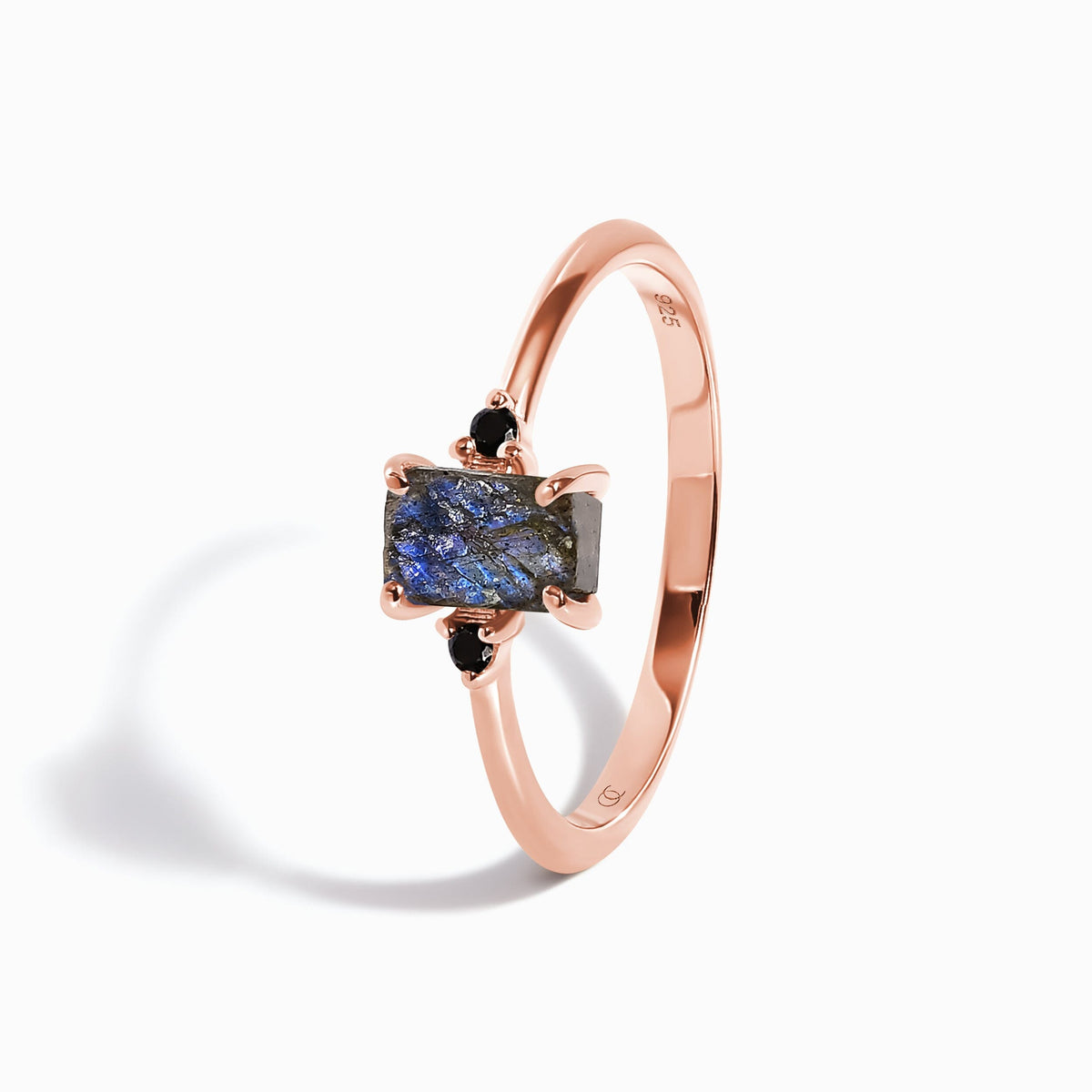 Labradorite Black Onyx Ring Petite Allure & Twinkling Rings