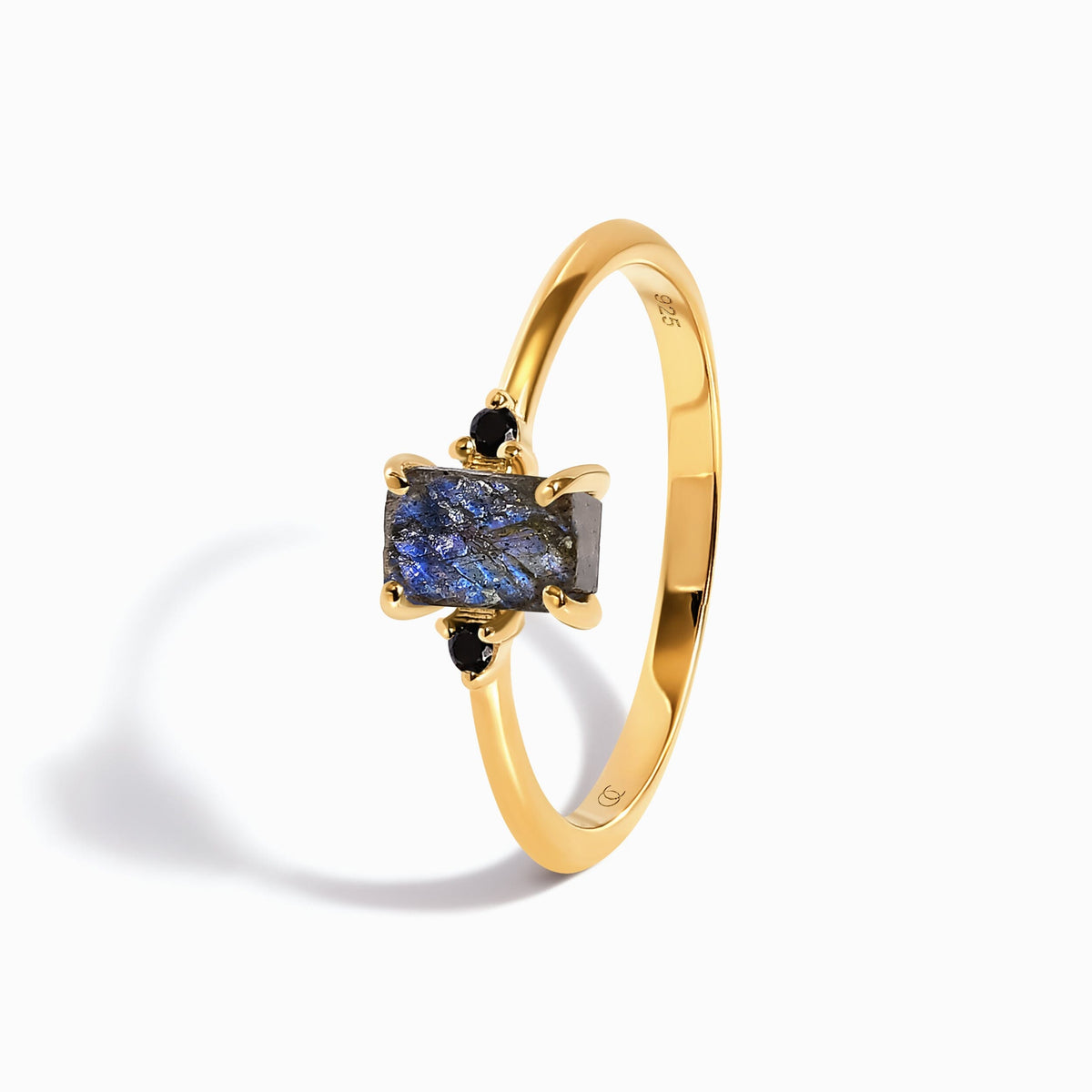 Labradorite Black Onyx Ring Petite Allure & Twinkling Rings