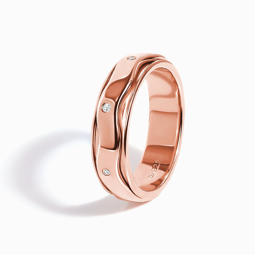 White Zircon Fidget Ring - Spinning Clarity