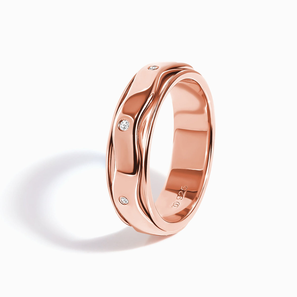 White Zircon Fidget Ring - Spinning Clarity