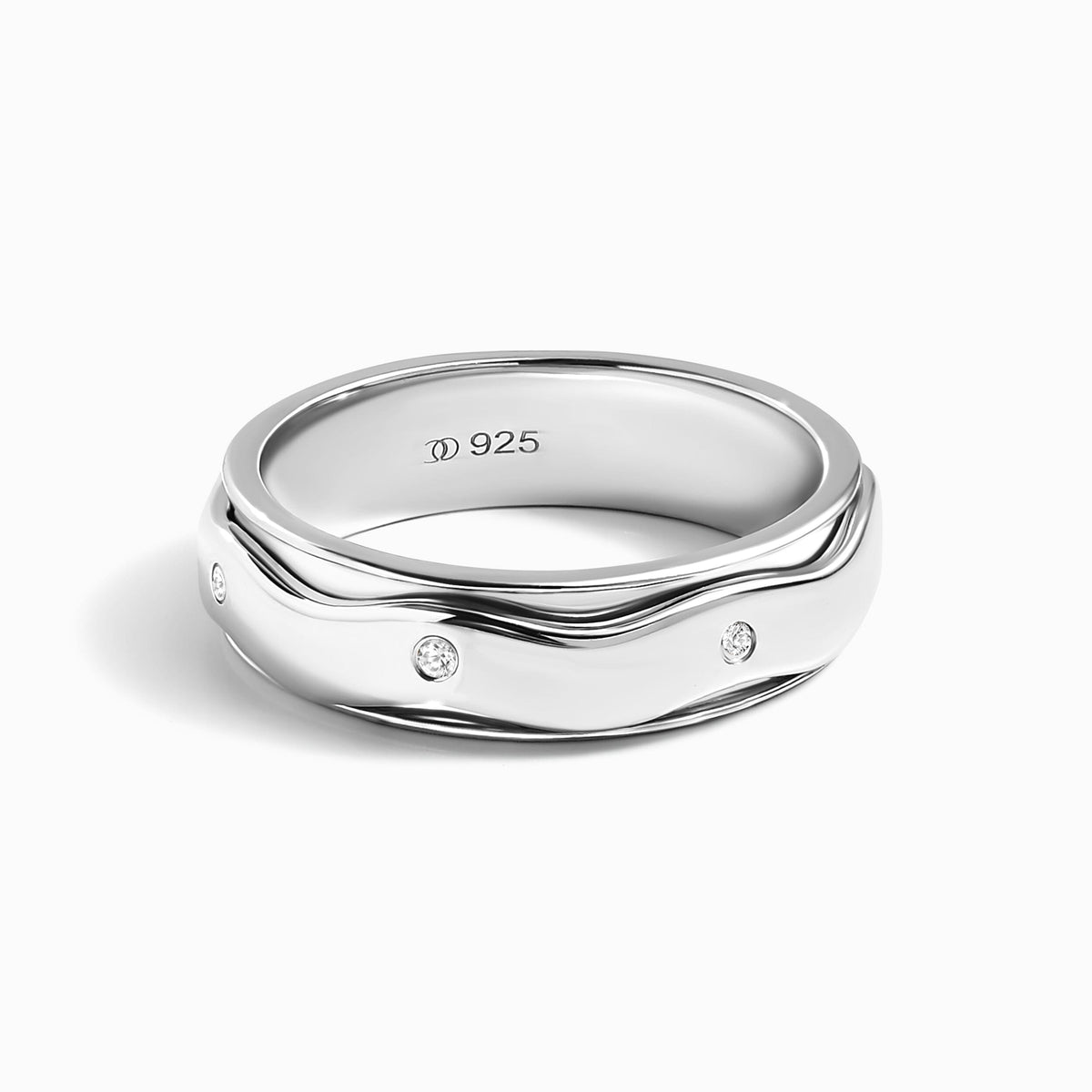White Zircon Fidget Ring - Spinning Clarity