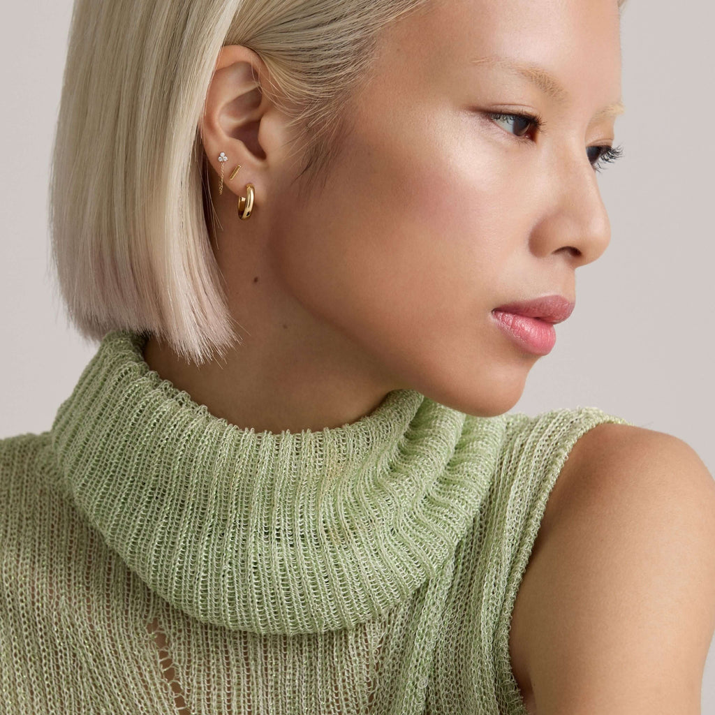 Crystal Trinity Chain Nap Earrings