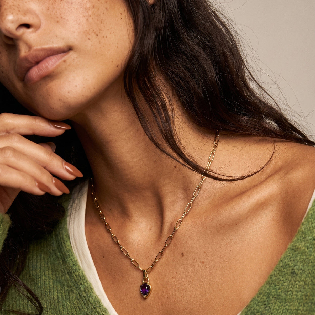 Amethyst Talis Widelink Necklace - February Birthstone