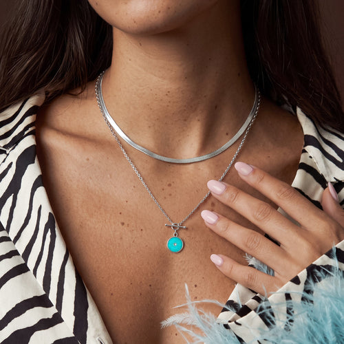 Amazonite T-Lock Sol & Herringbone Necklaces