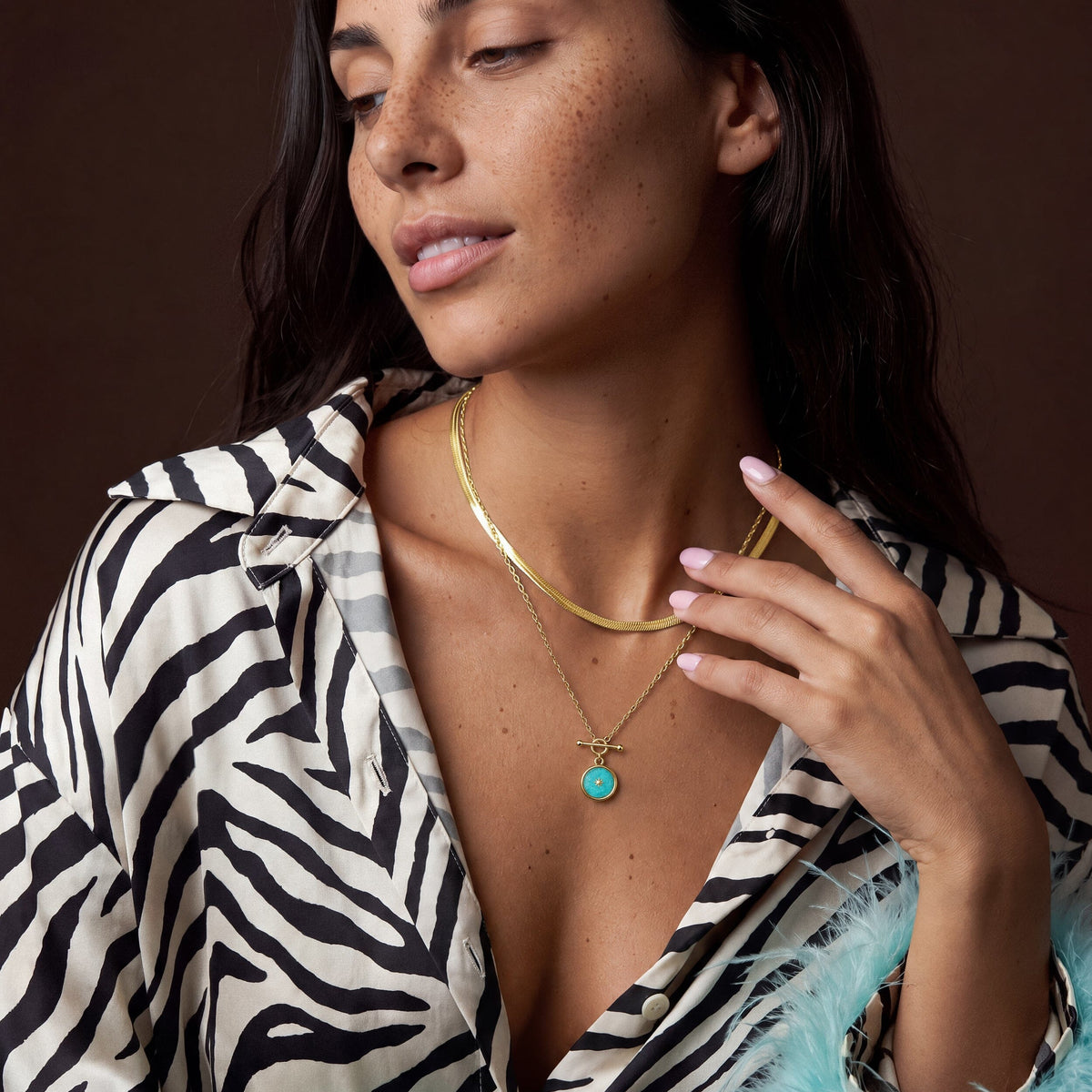 Amazonite T-Lock Sol & Herringbone Necklaces