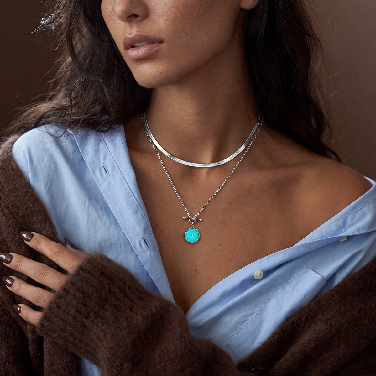 Amazonite T-Lock Sol & Herringbone Necklaces