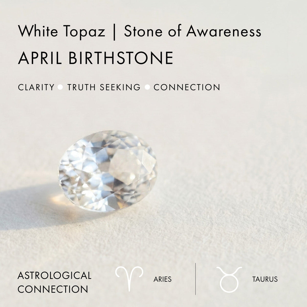 White Topaz Talis Widelink Necklace - April Birthstone