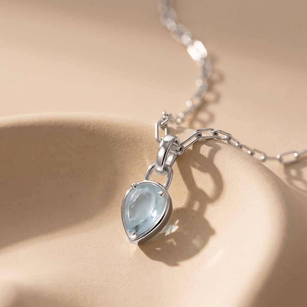 Aquamarine Talis Widelink Necklace - March Birthstone