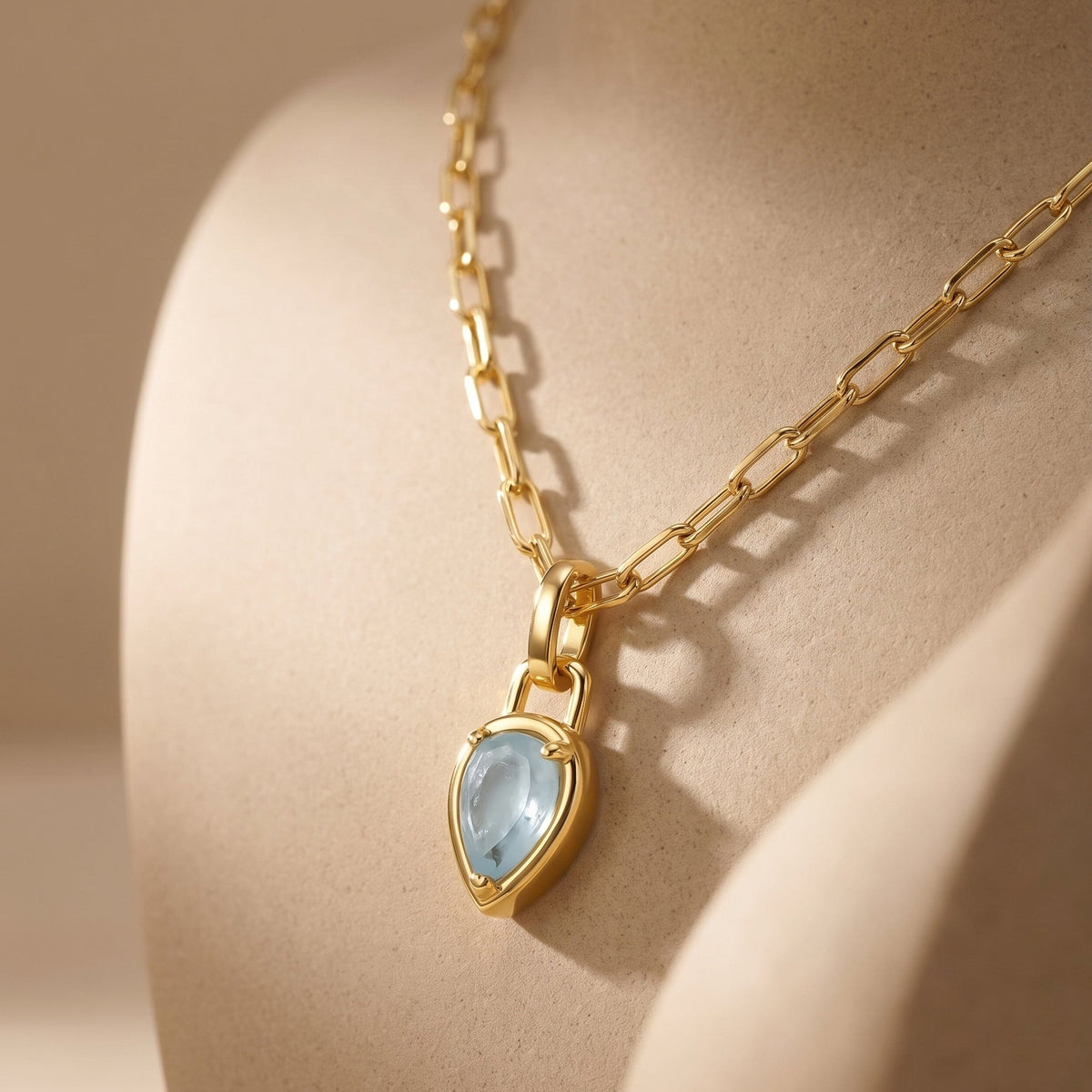 Aquamarine Talis Widelink Necklace - March Birthstone