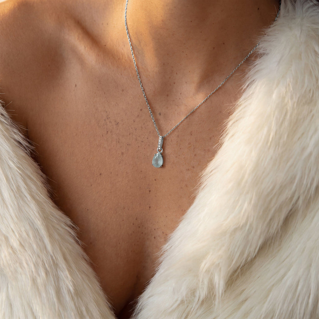 Aquamarine Necklace Sway - March Birthstone