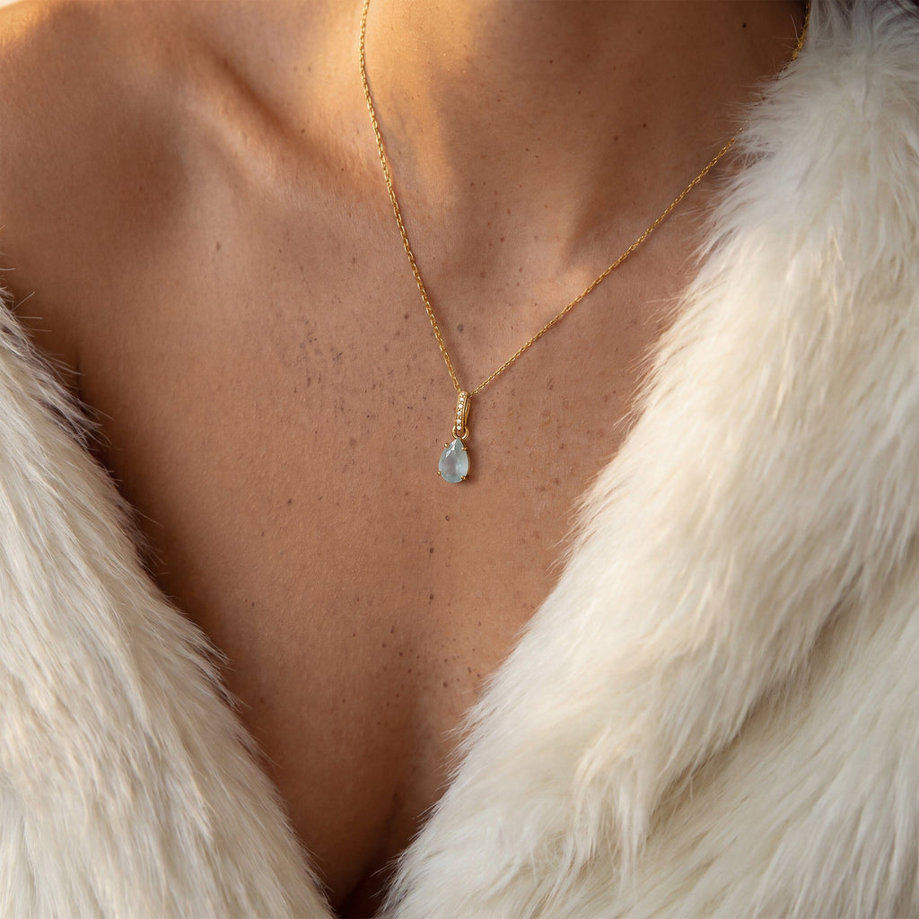 Aquamarine Necklace Sway - March Birthstone