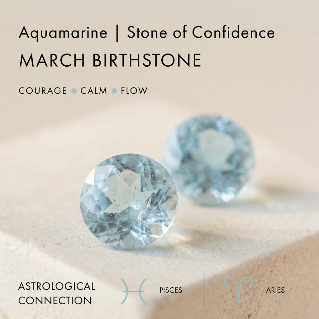Aquamarine Talis Hoops - March Birthstone