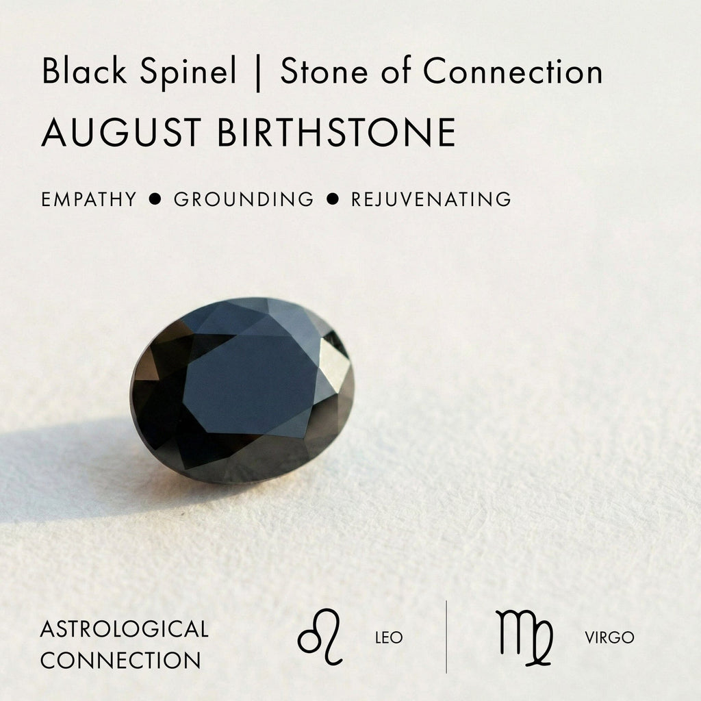 Black Spinel Earrings - Bonny Hoops - August Birthstone