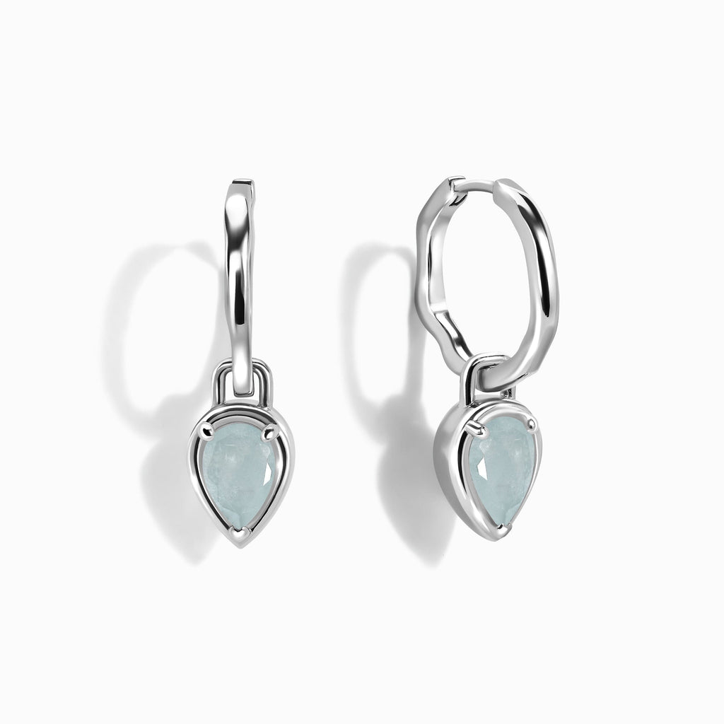 Aquamarine Talis Hoops - March Birthstone