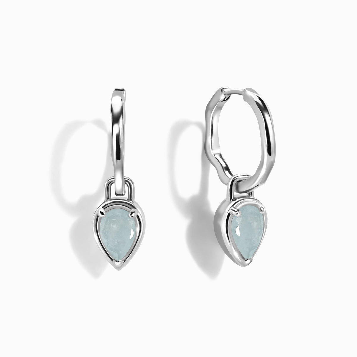 Aquamarine Talis Hoops - March Birthstone