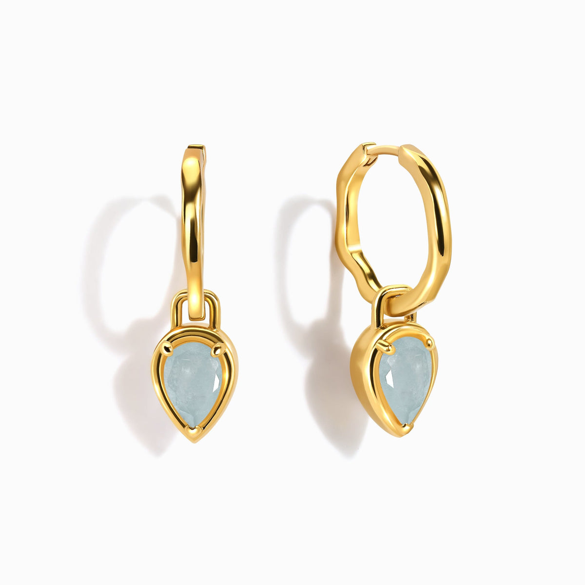 Aquamarine Talis Hoops - March Birthstone