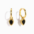 Black Onyx Talis Hoops - December Birthstone