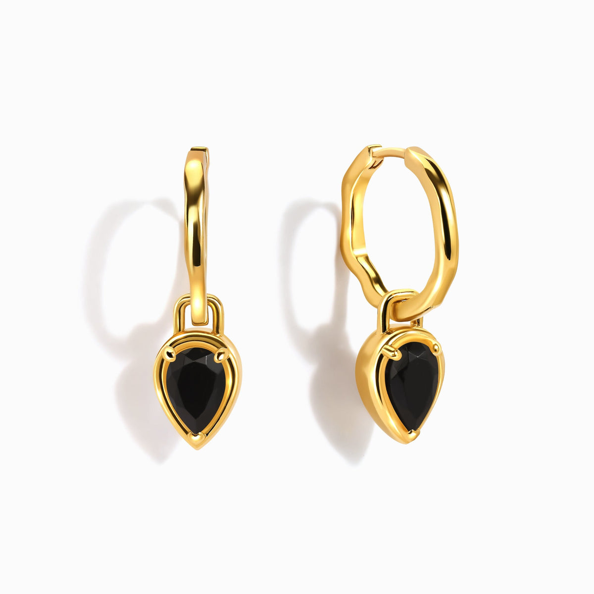 Black Onyx Talis Hoops - December Birthstone