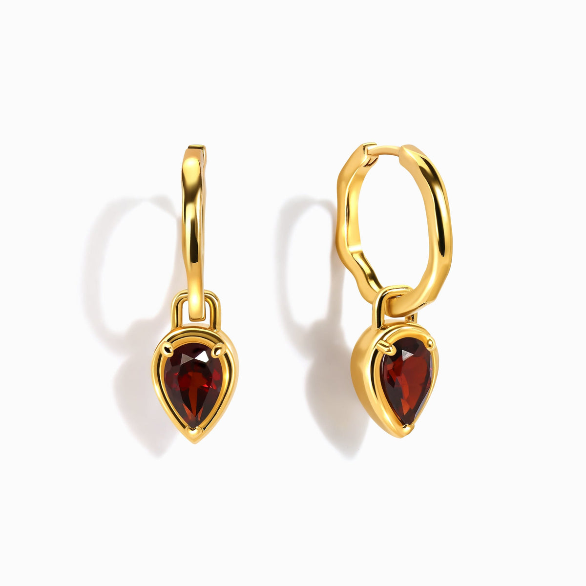 Garnet Talis Hoops - January Birthstone