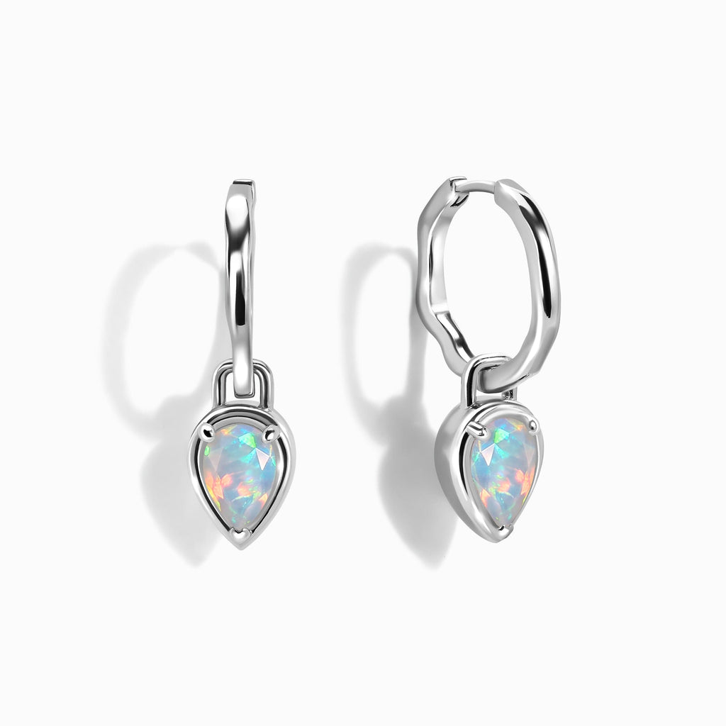 Opal Talis Hoops - October Birthstone