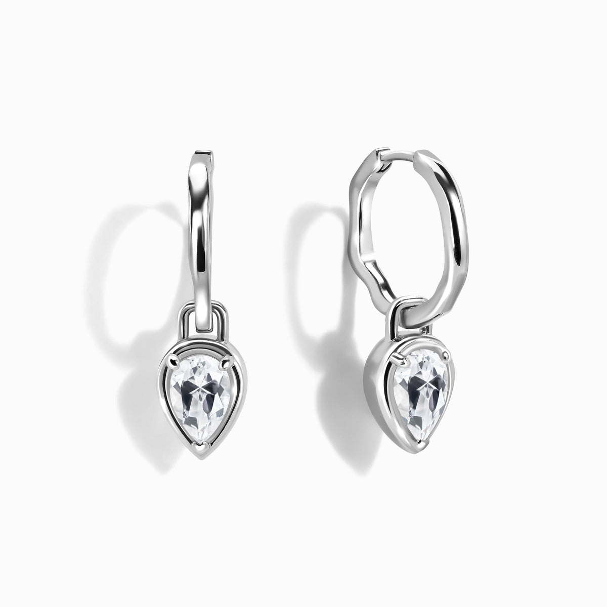 White Topaz Talis Hoops - April Birthstone