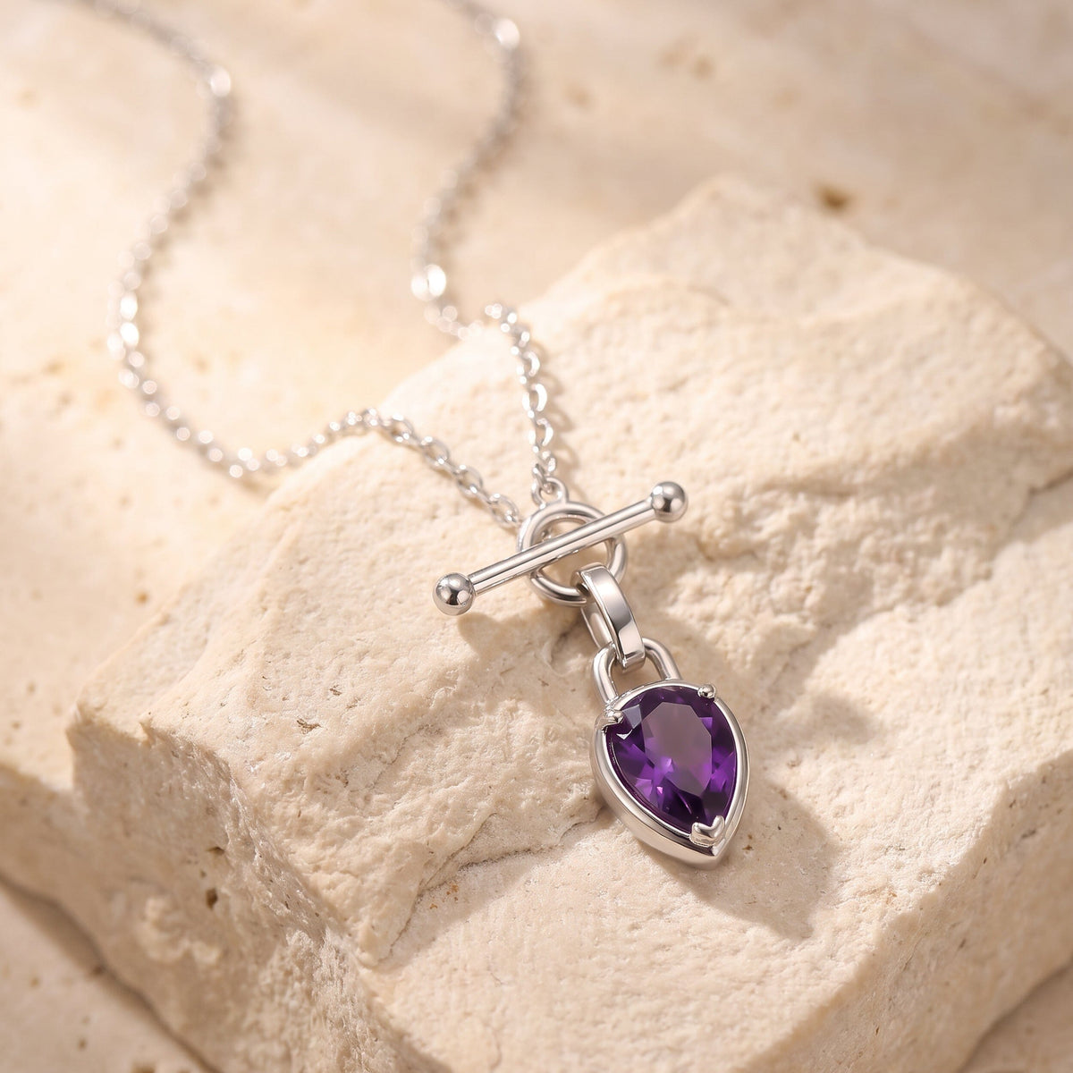 Amethyst Talis T-Lock Necklace - February Birthstone
