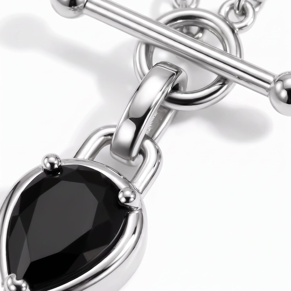 Black Onyx Talis T-Lock Necklace - December Birthstone