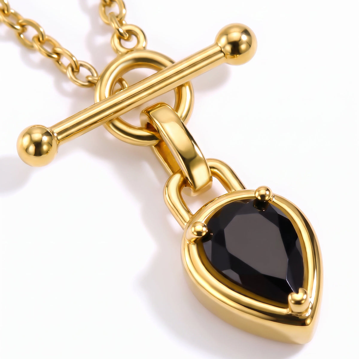Black Onyx Talis T-Lock Necklace - December Birthstone