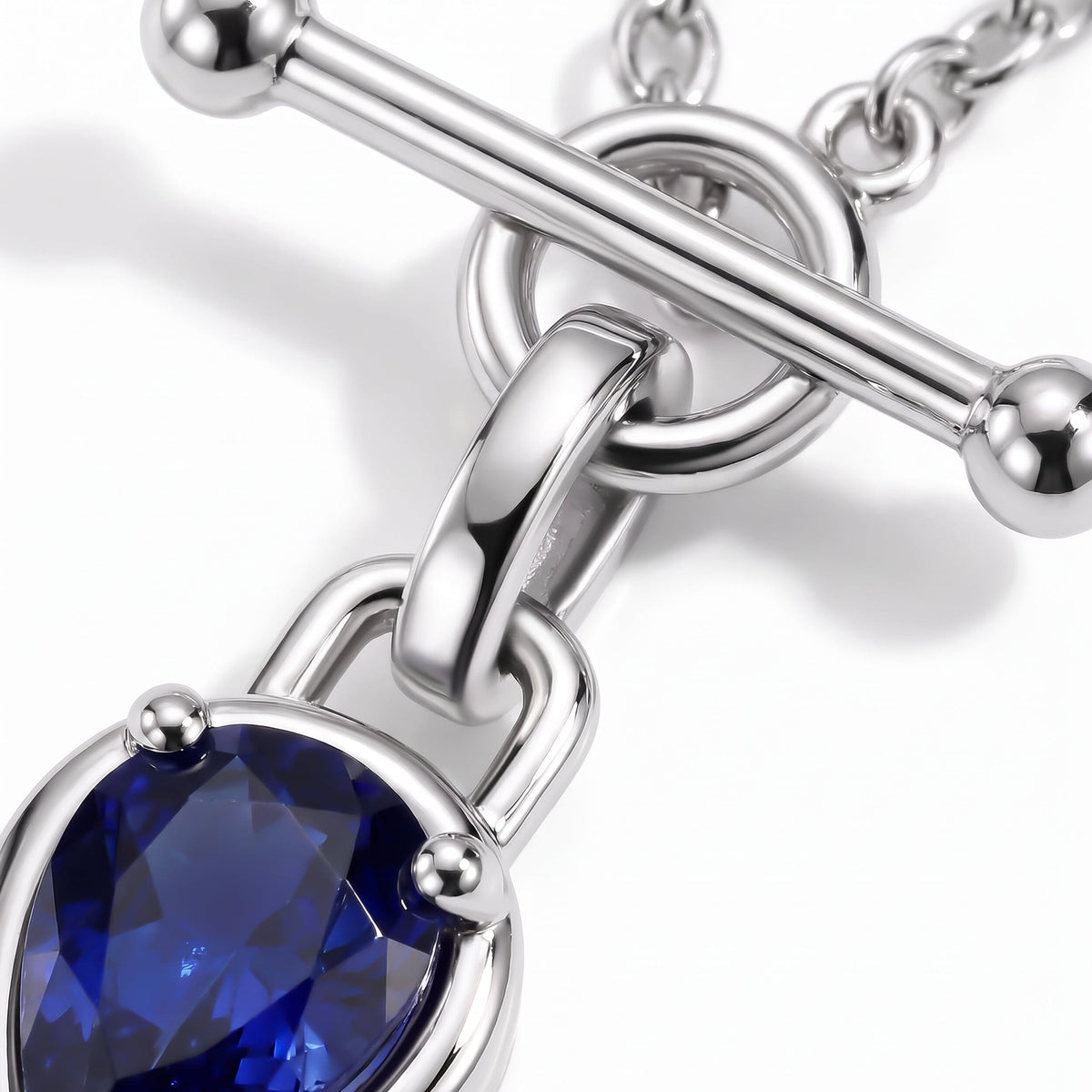 Blue Sapphire Talis T-Lock Necklace - September Birthstone