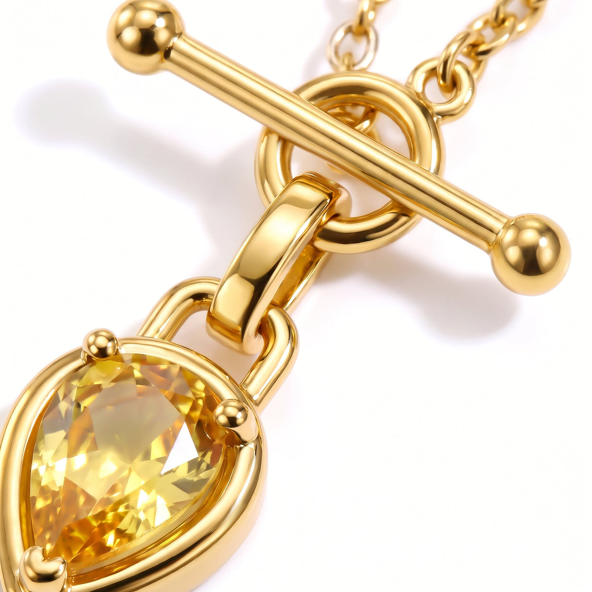 Citrine Talis T-Lock Necklace - November Birthstone