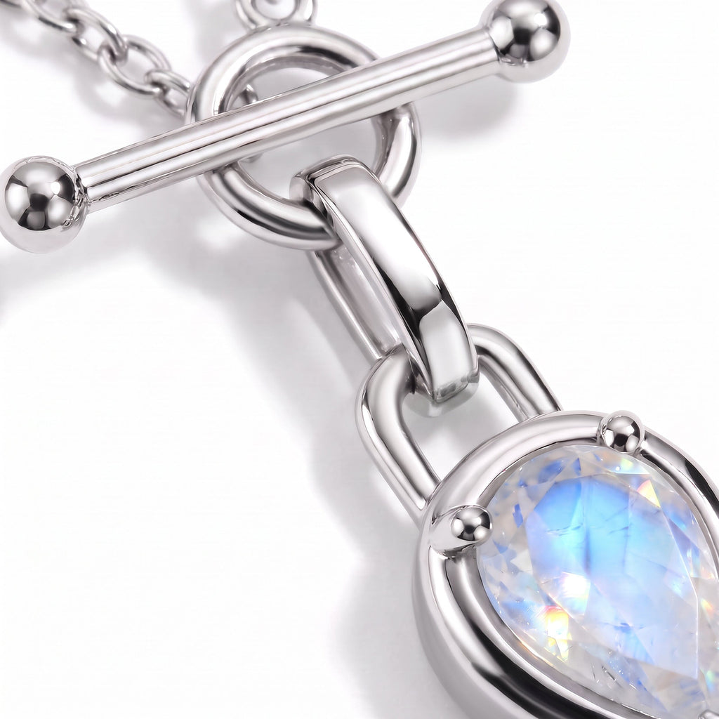 Moonstone Talis T-Lock Necklace - June Birthstone