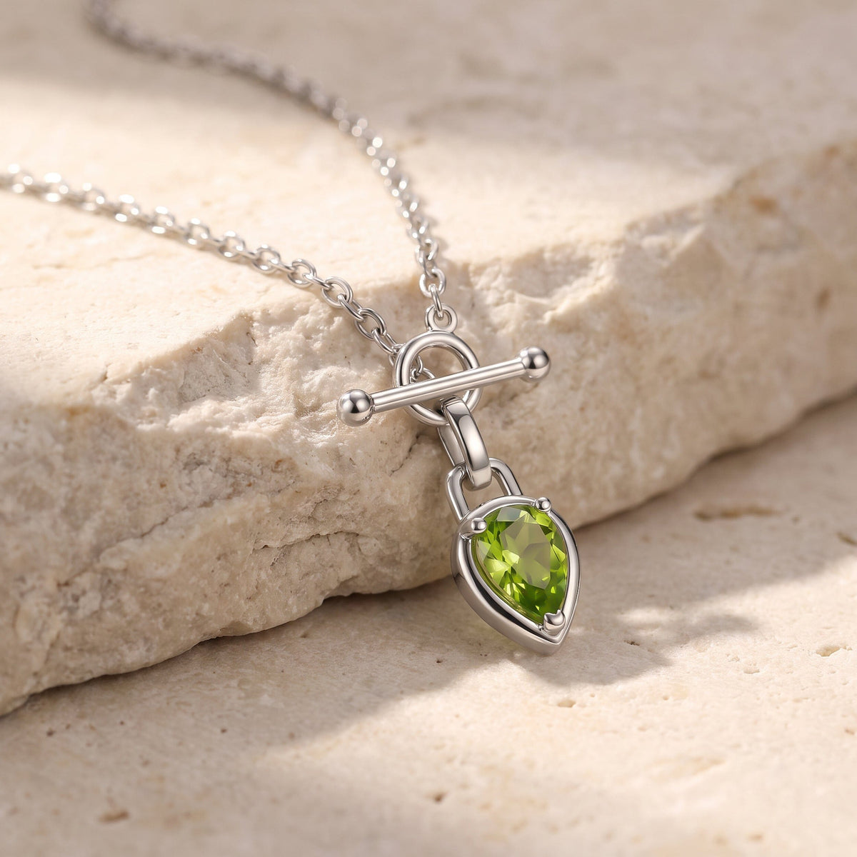 Peridot Talis T-Lock Necklace - August Birthstone