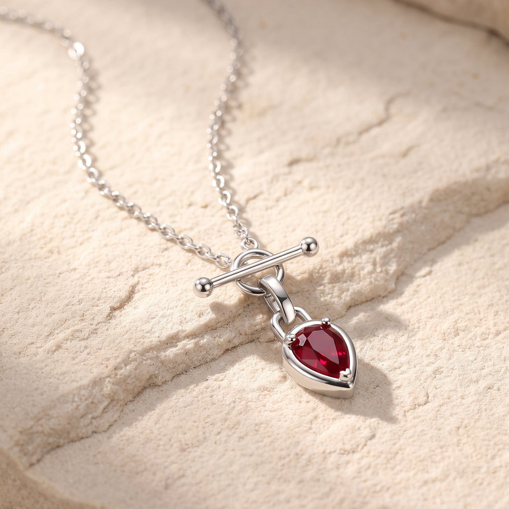 Ruby Talis T-Lock Necklace - July Birthstone