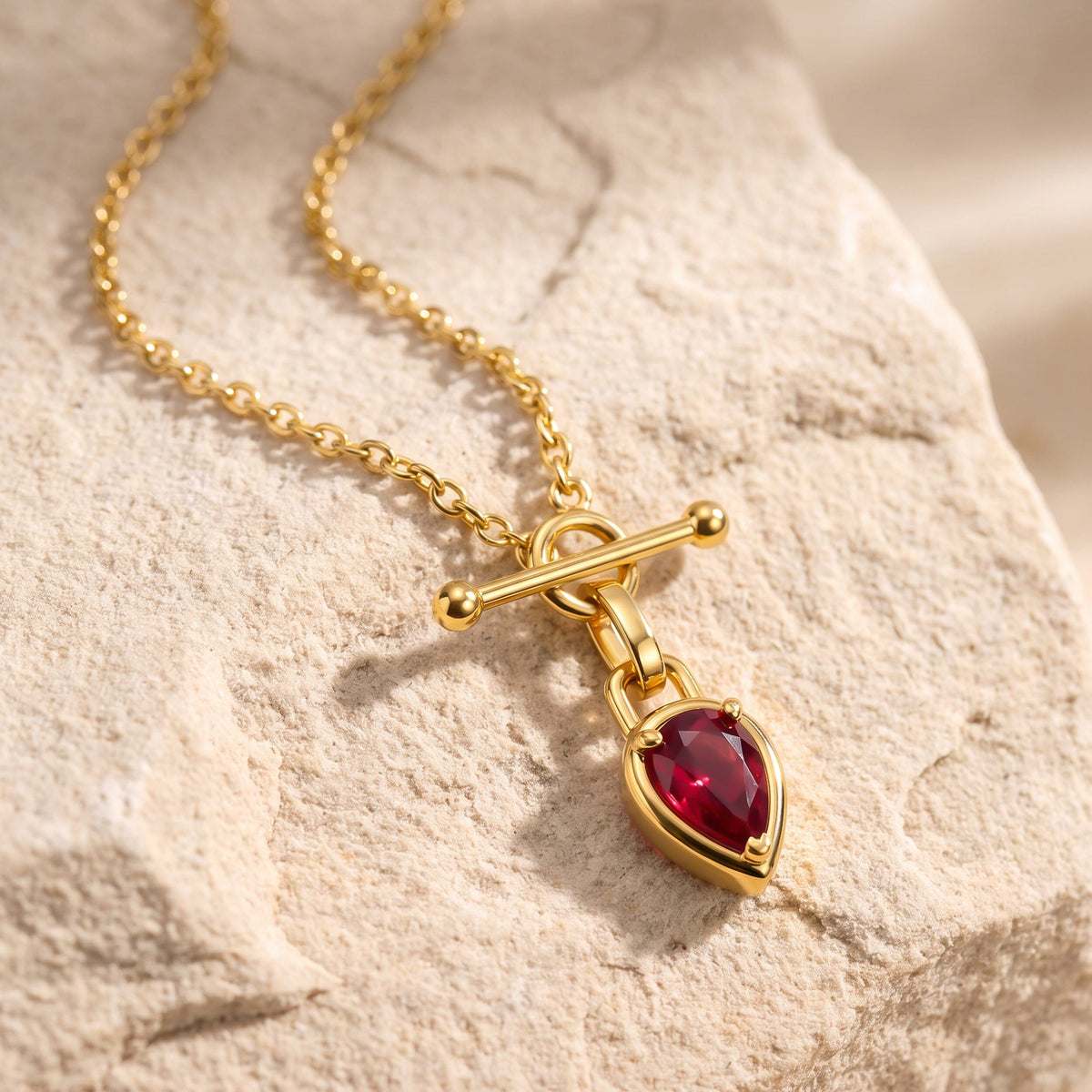 Ruby Talis T-Lock Necklace - July Birthstone