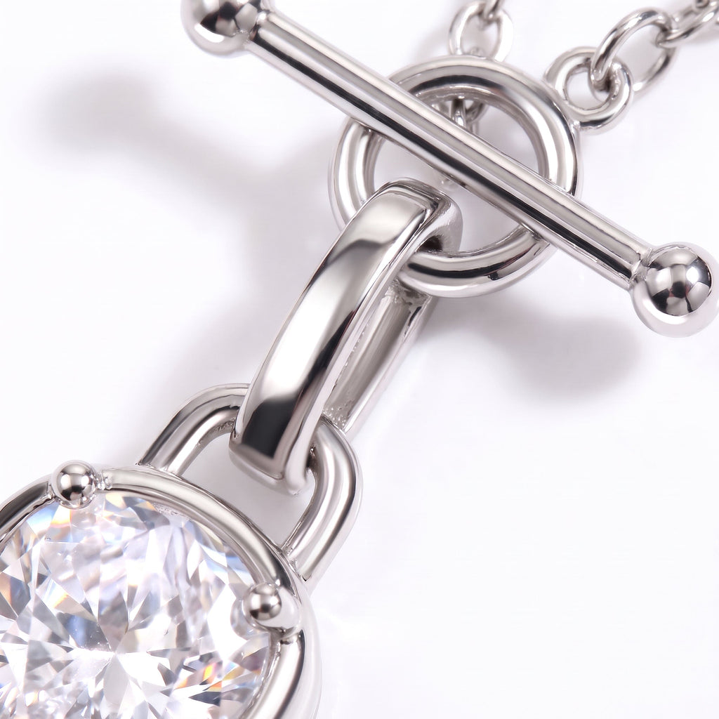 White Topaz Talis T-Lock Necklace - April Birthstone