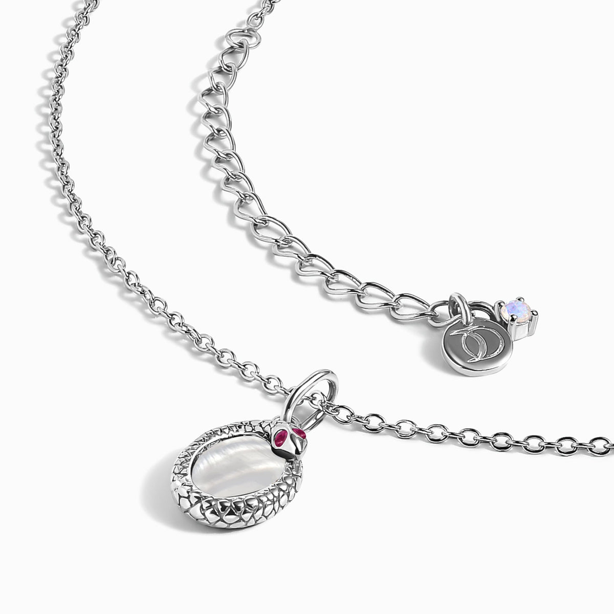 Mother of Pearl Ruby Necklace - Serpent