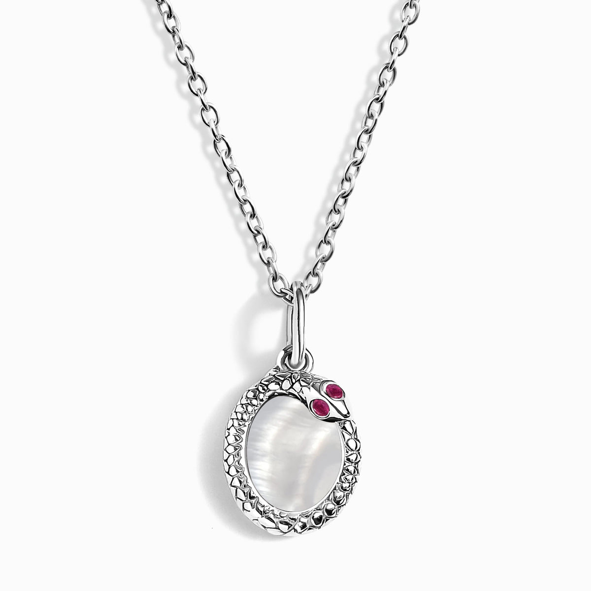 Mother of Pearl Ruby Necklace - Serpent
