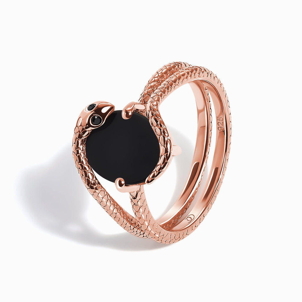 Black Onyx Serpent & Twinkling Rings