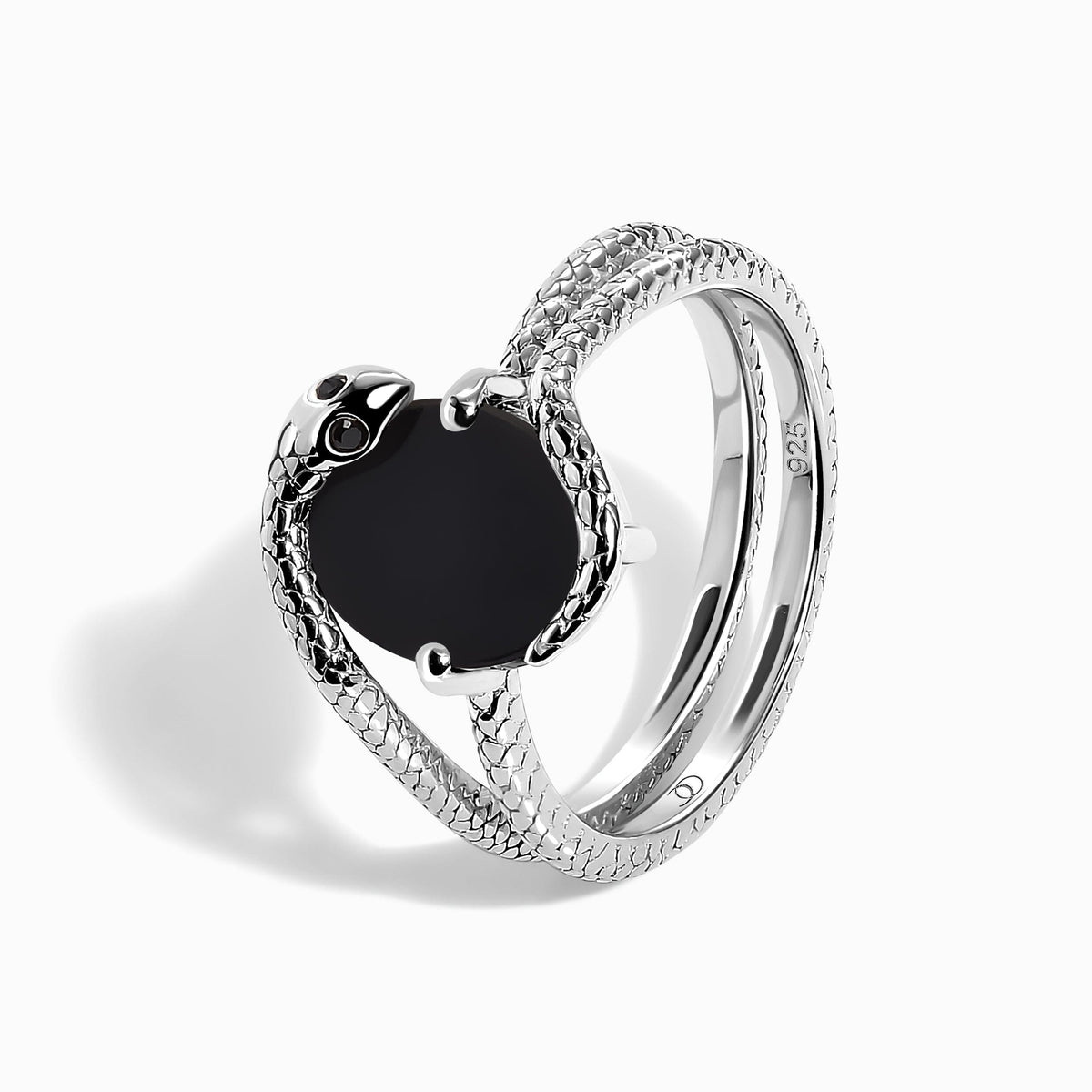 Black Onyx Serpent & Twinkling & Waves Rings