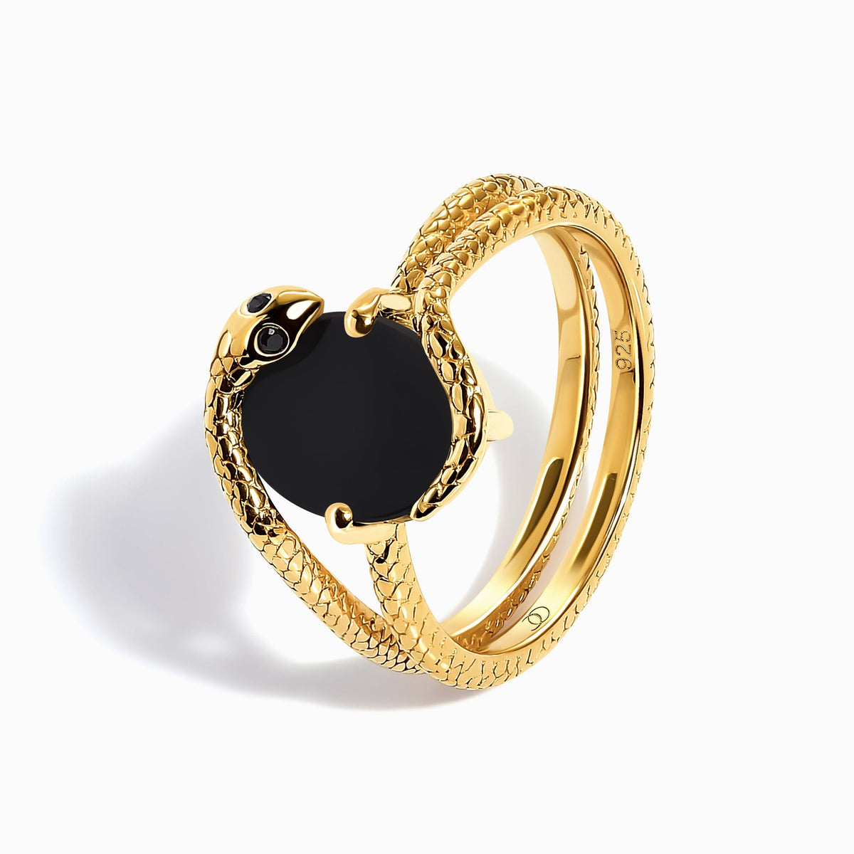 Black Onyx Serpent & Twinkling & Waves Rings