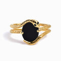 Black Onyx Black Diamond Ring - Serpent