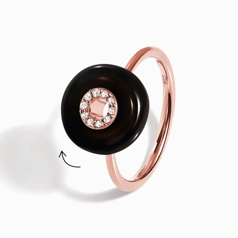 Black Obsidian Fidget Ring - Liora
