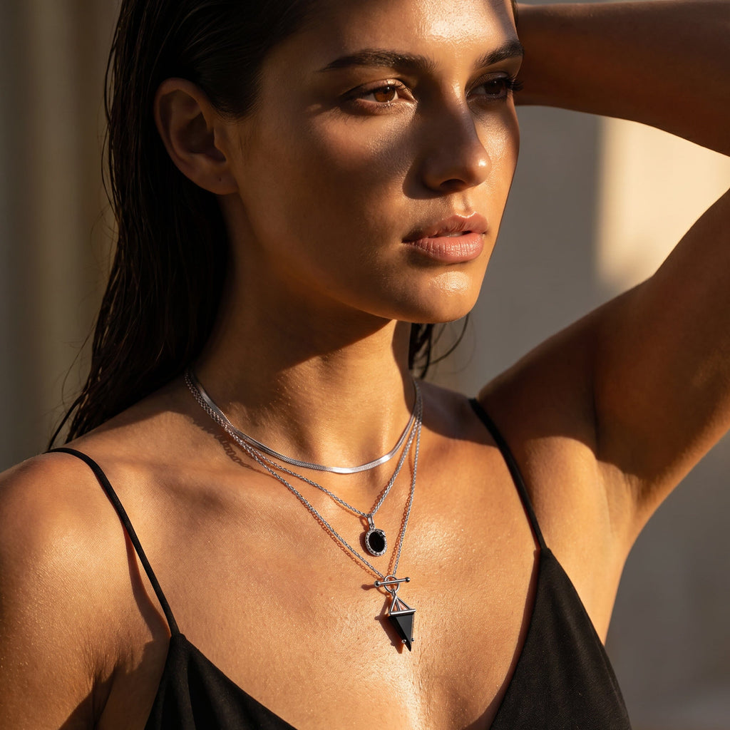 Black Onyx Necklace - Serpent