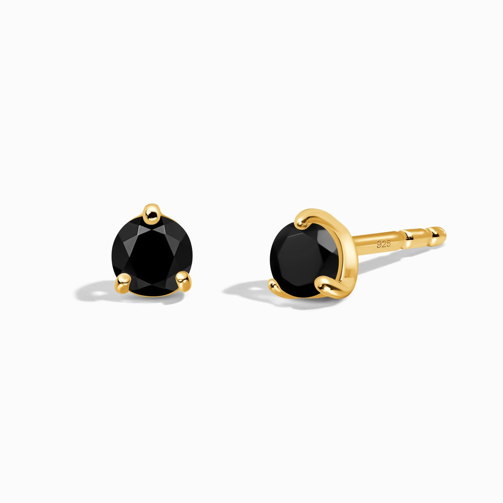 Black Obsidian Round Studs