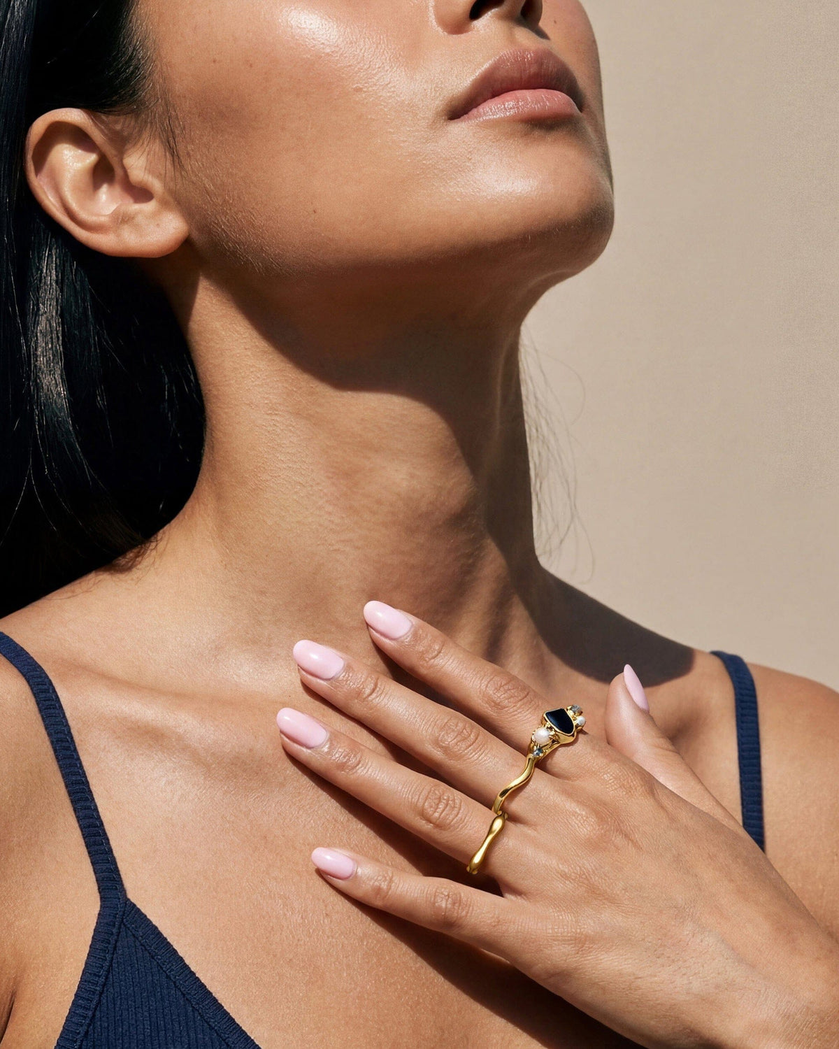 Black Obsidian Pearl Ring - Heirloom